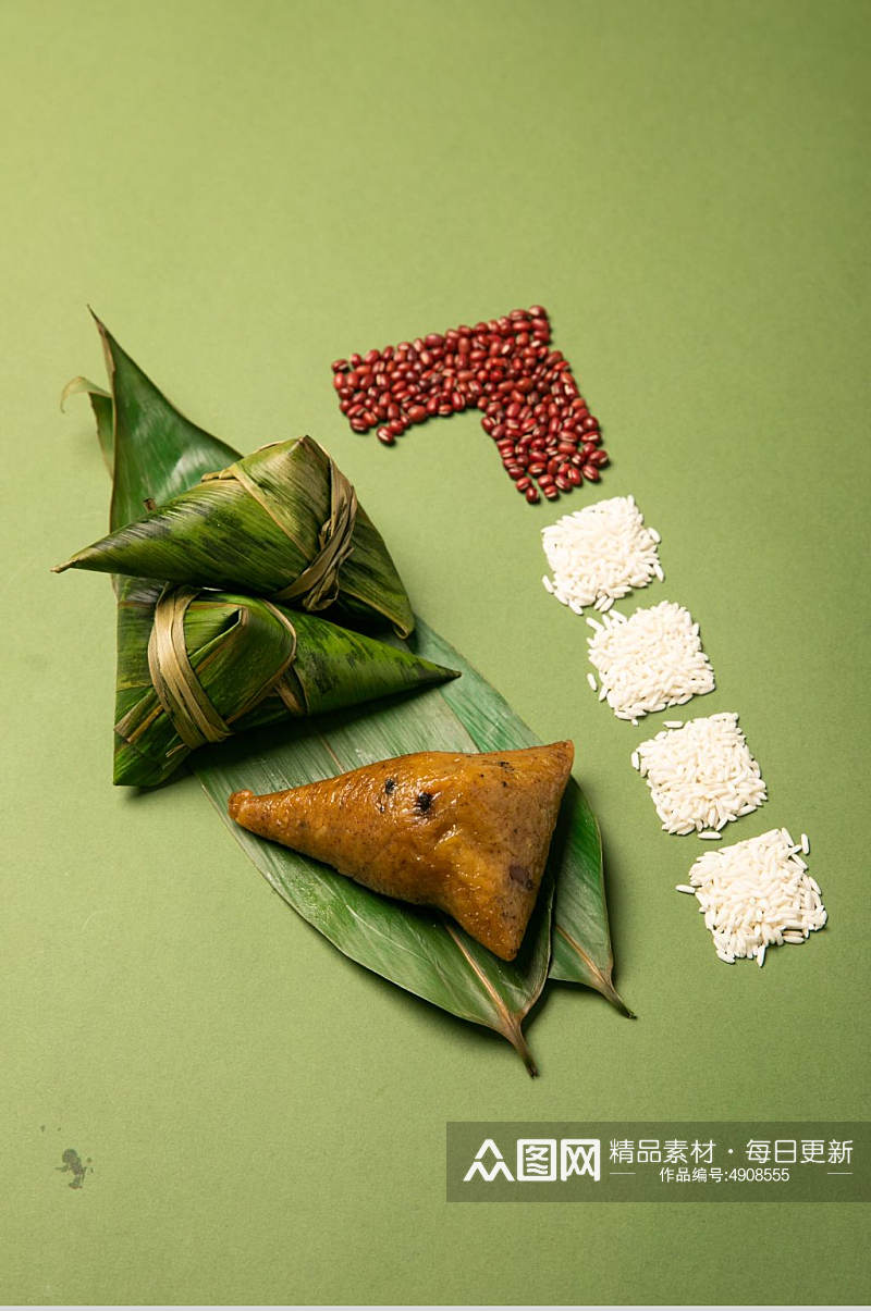 糯米粽端午节红豆传统美食摄影图片素材