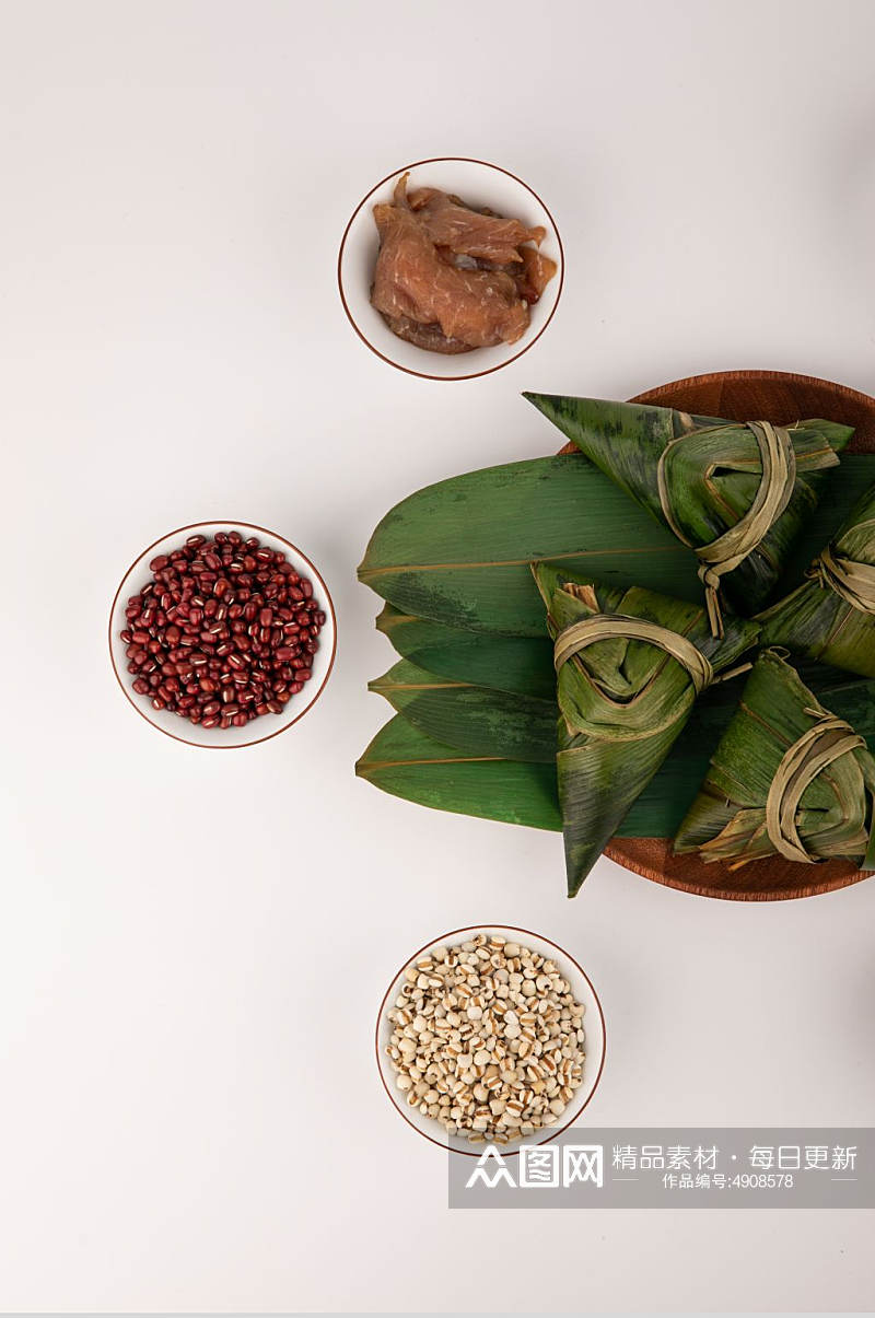 端午节甜粽糯米粽传统美食摄影图片素材