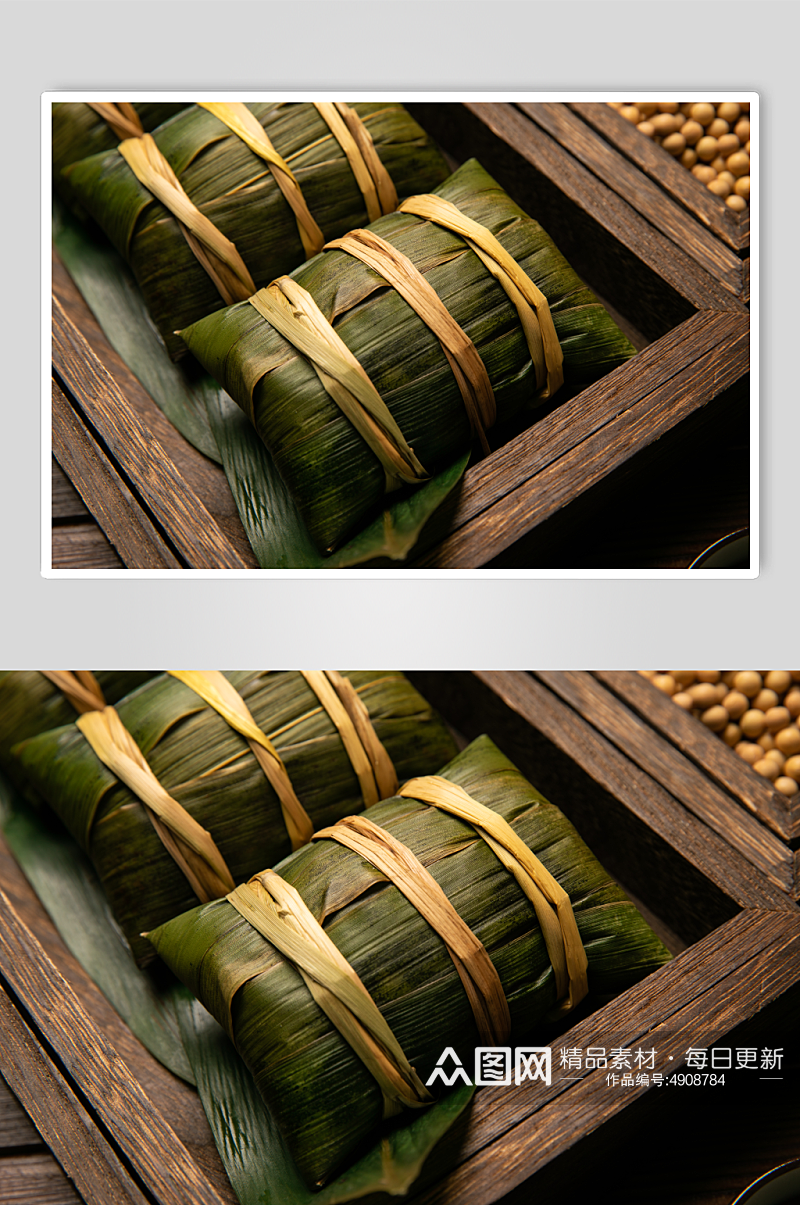 中式场景端午节粽子传统美食摄影图片素材