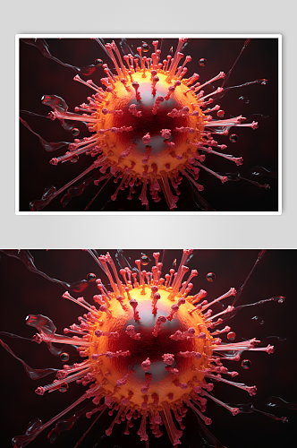 AI数字艺术艾滋病病毒细胞插画