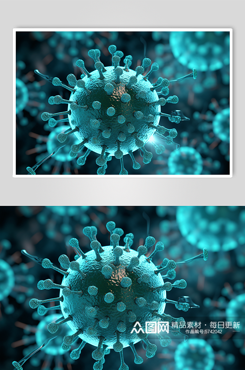 AI数字艺术艾滋病病毒细胞插画素材
