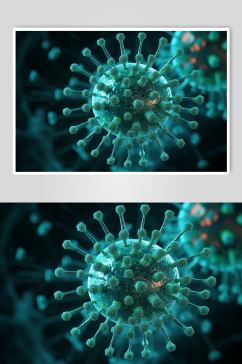 AI数字艺术艾滋病病毒细胞插画