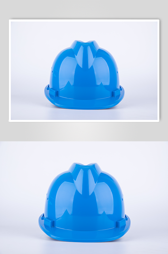 蓝色安全帽安全生产摄影图片
