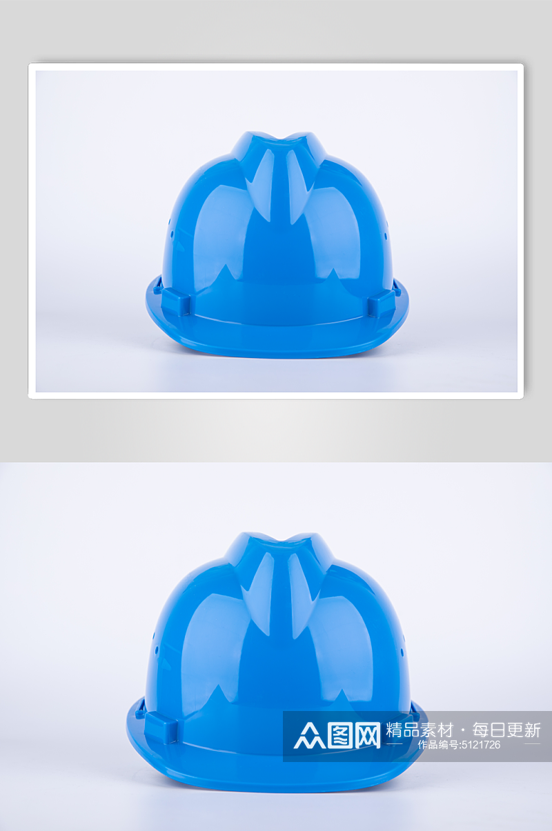 蓝色安全帽安全生产摄影图片素材