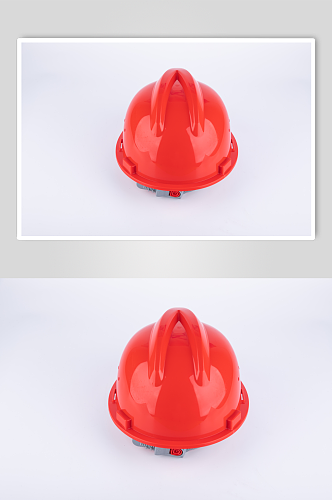 红色安全帽安全生产摄影图片