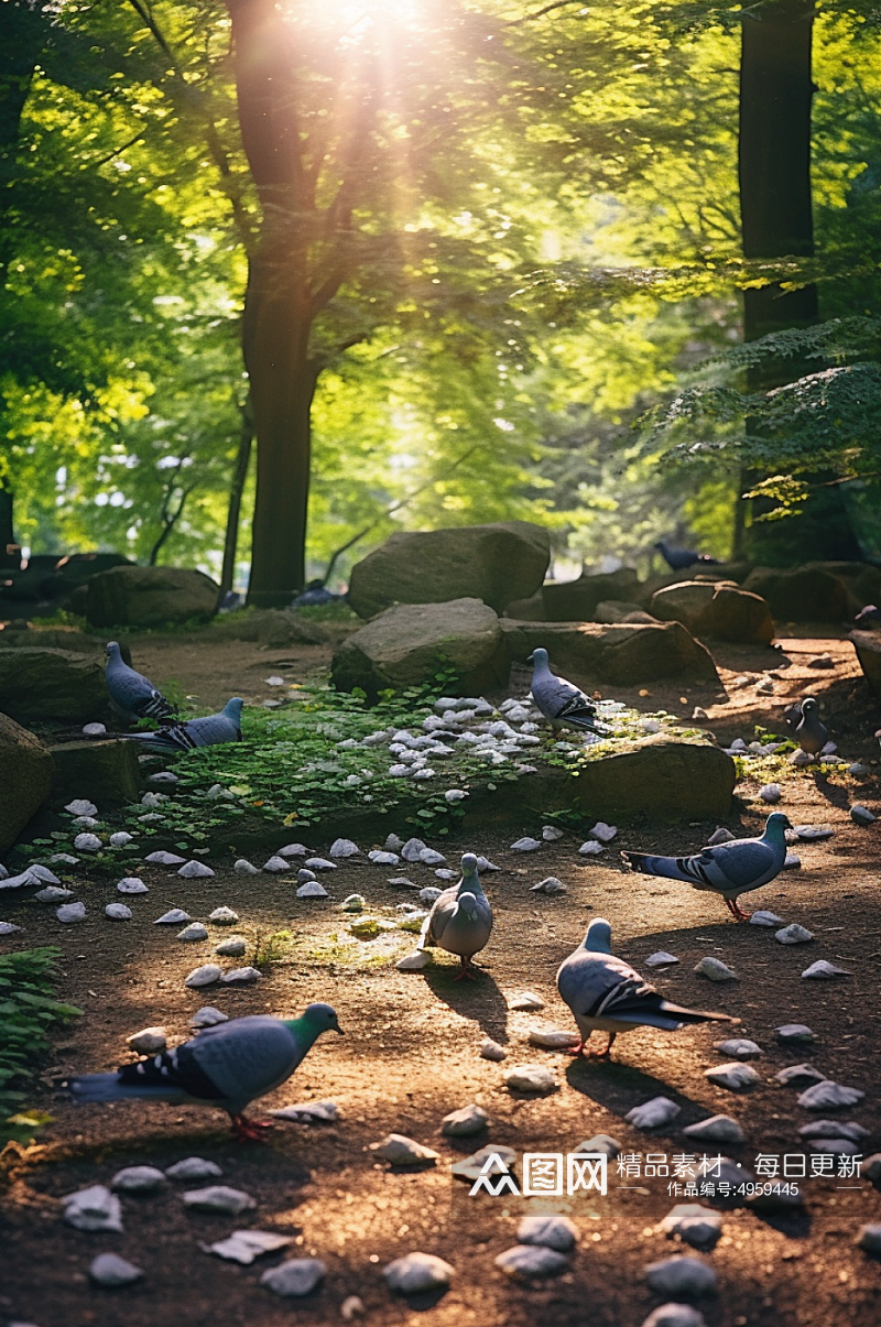 AI数字艺术白鸽鸽子飞禽家畜动物摄影图片素材