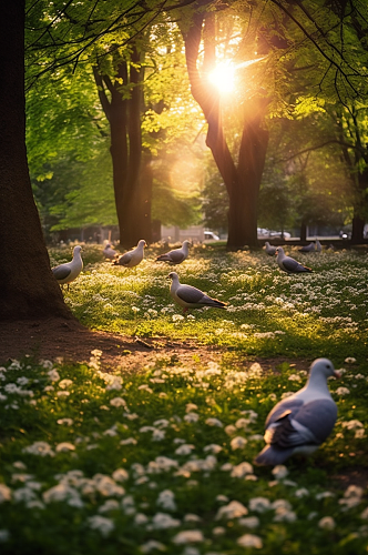 AI数字艺术白鸽鸽子飞禽家畜动物摄影图片