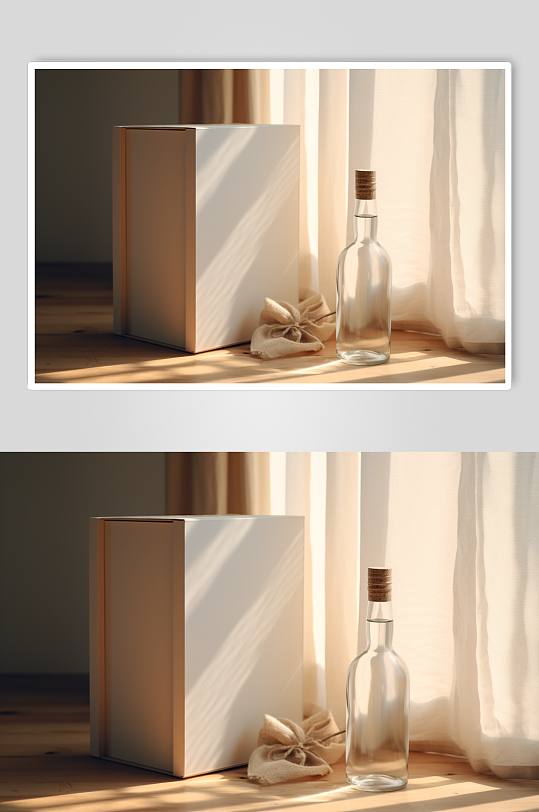 AI数字艺术白酒酒瓶包装样机模型