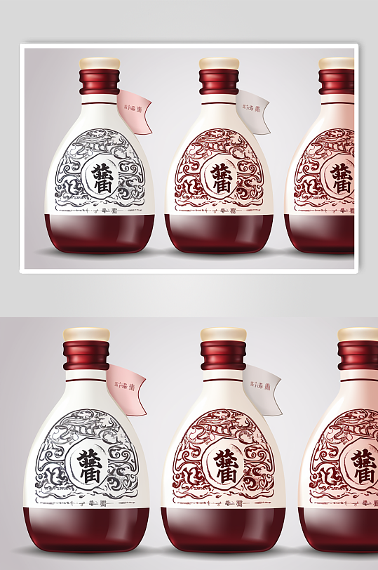 AI数字艺术简洁高档白酒酒瓶包装样机模型