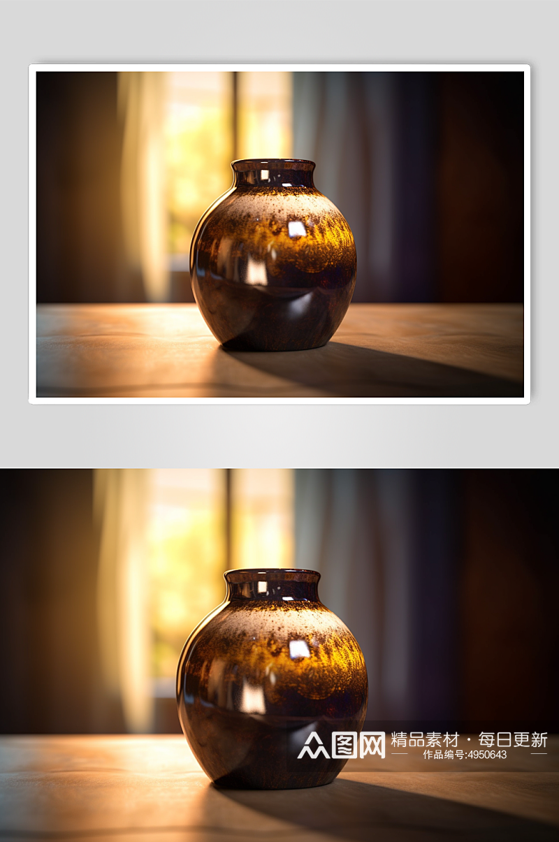AI数字艺术陶瓷白酒酒坛子摄影图片素材