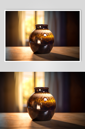 AI数字艺术陶瓷白酒酒坛子摄影图片