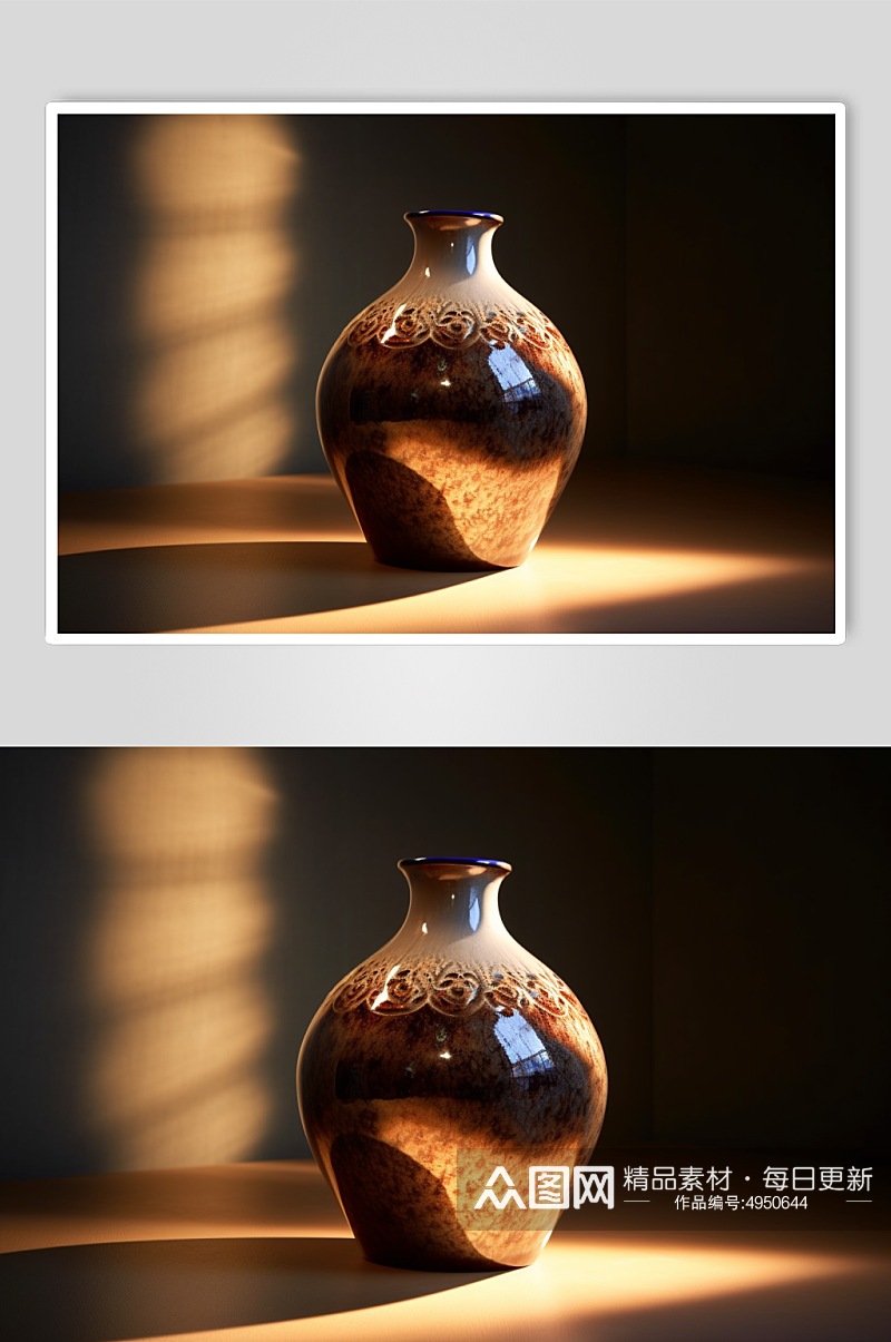 AI数字艺术陶瓷白酒酒坛子摄影图片素材