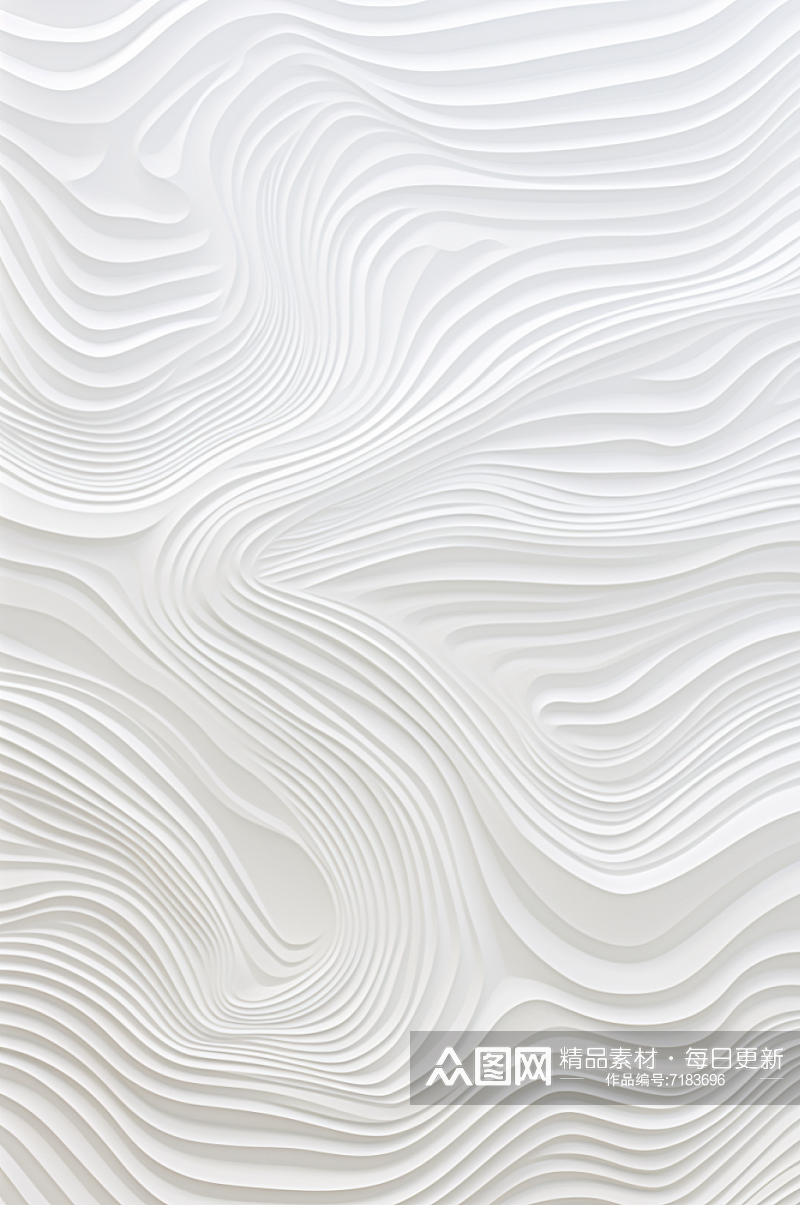 AI数字艺术白色波浪褶皱纹理背景图素材
