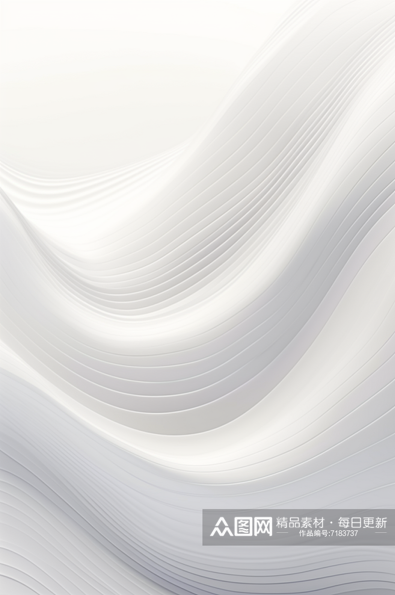AI数字艺术白色波浪褶皱纹理背景图素材