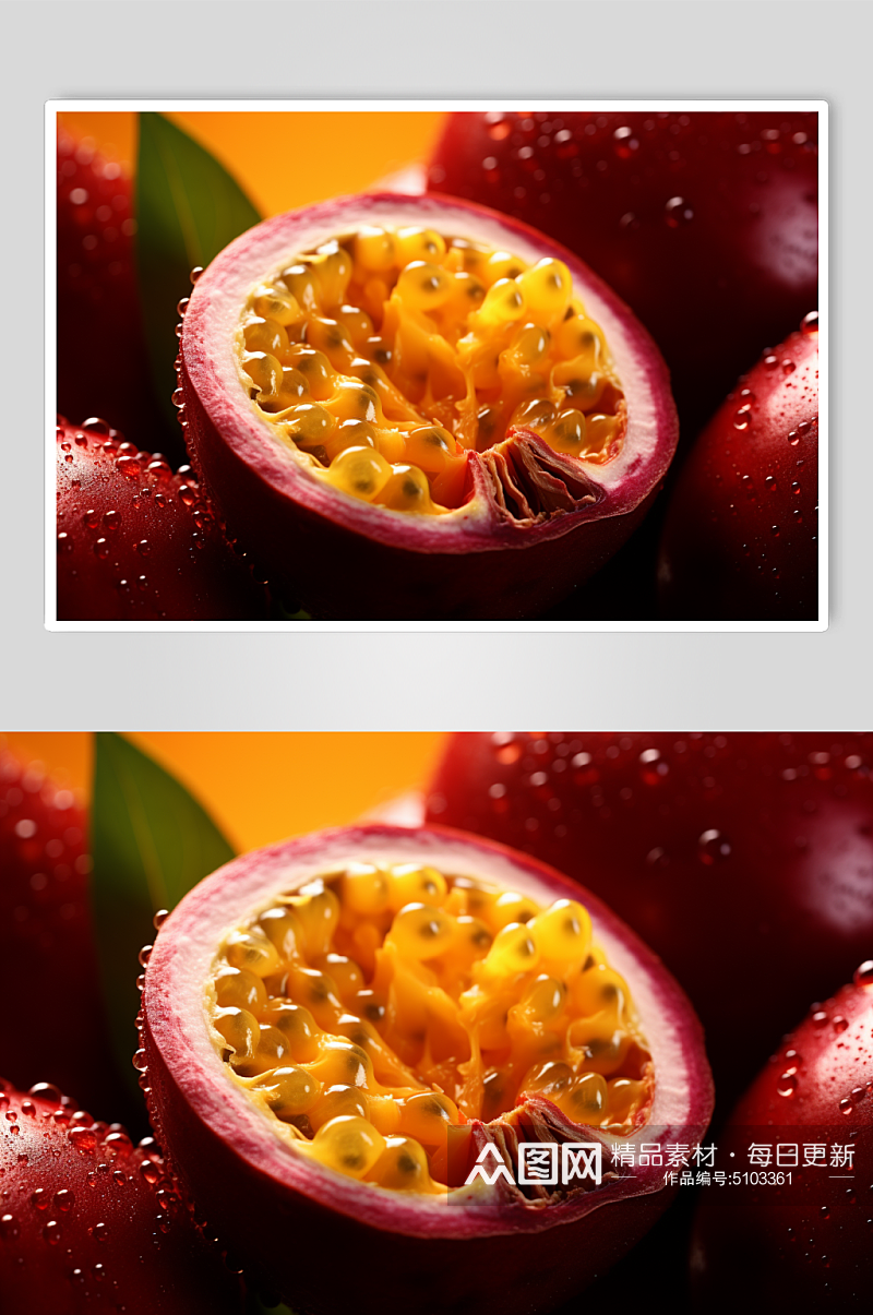 AI数字艺术百香果果树果园农产品摄影图素材