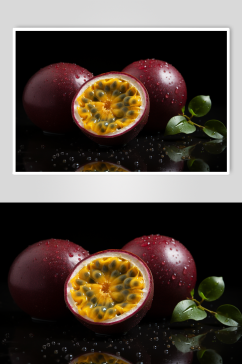 AI数字艺术百香果果树果园农产品摄影图