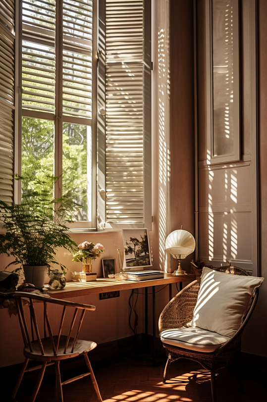 AI数字艺术家居百叶窗图片-众图网