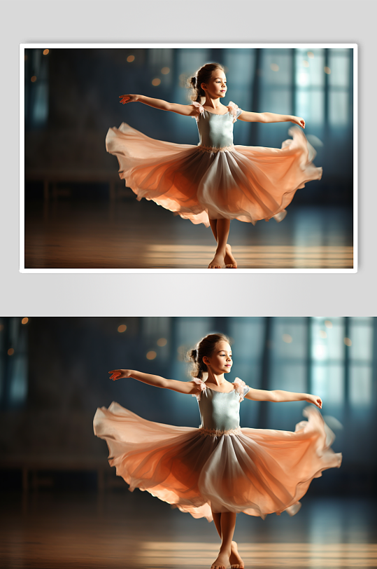 AI数字艺术少儿芭蕾舞培训肖像人物摄影图