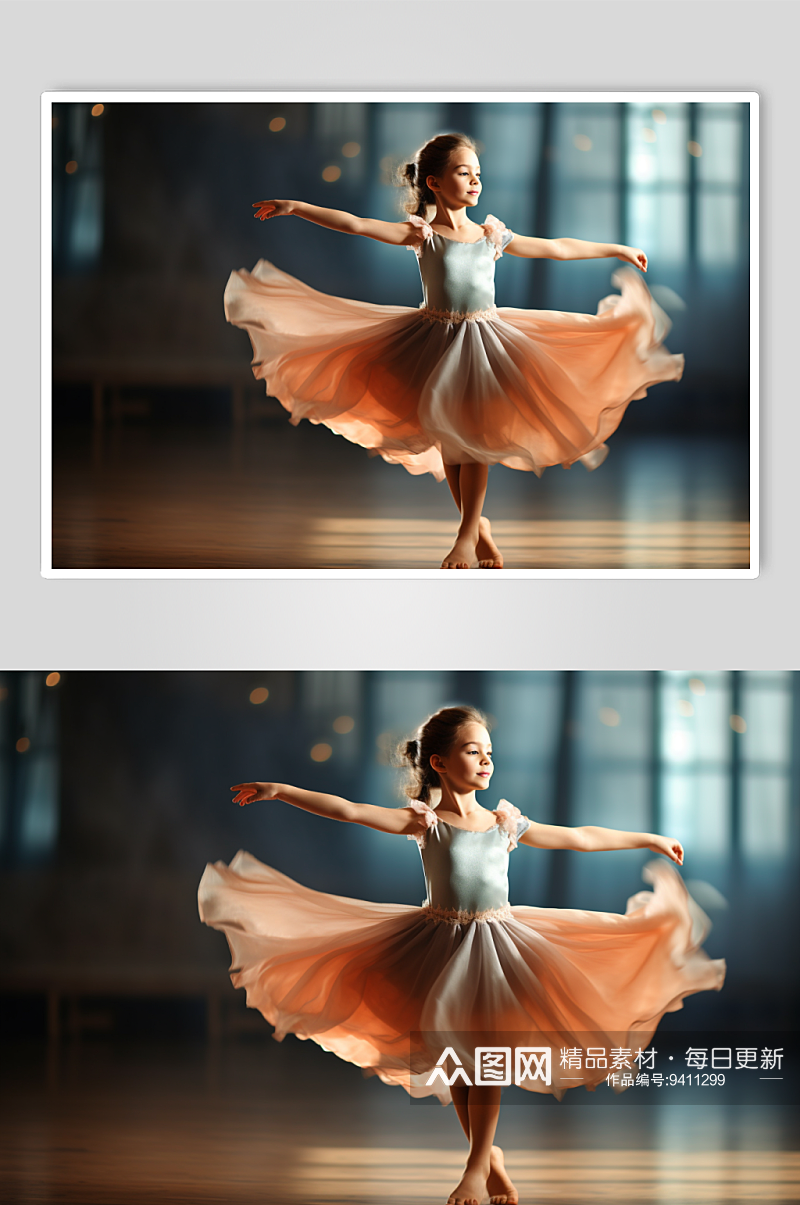 AI数字艺术少儿芭蕾舞培训肖像人物摄影图素材
