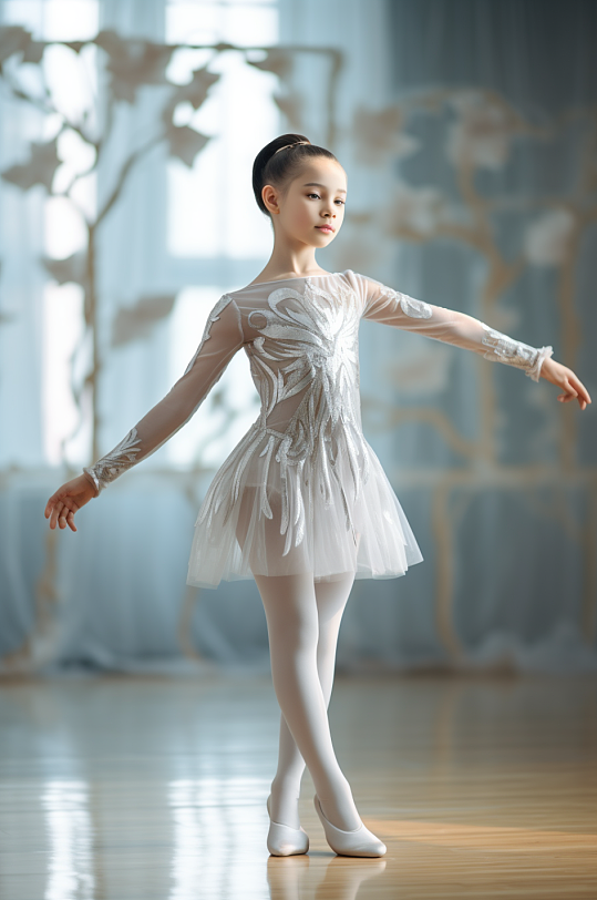 AI数字艺术少儿芭蕾舞培训肖像人物摄影图