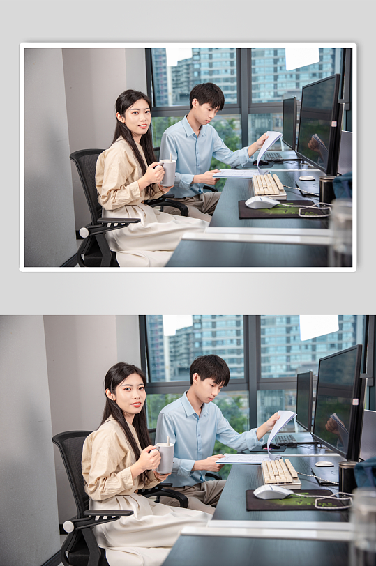 電腦辦公企業(yè)團(tuán)隊(duì)辦公室人物攝影圖片