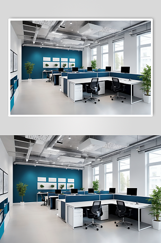 AI数字艺术公司企业办公室室内设计图片