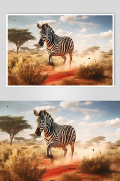 AI数字斑马动物摄影图