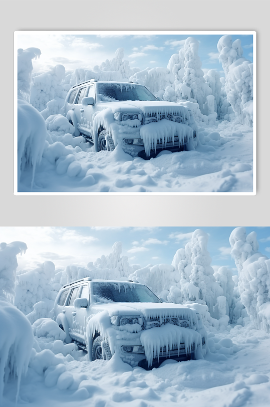 AI数字艺术自然灾害暴雪摄影图片