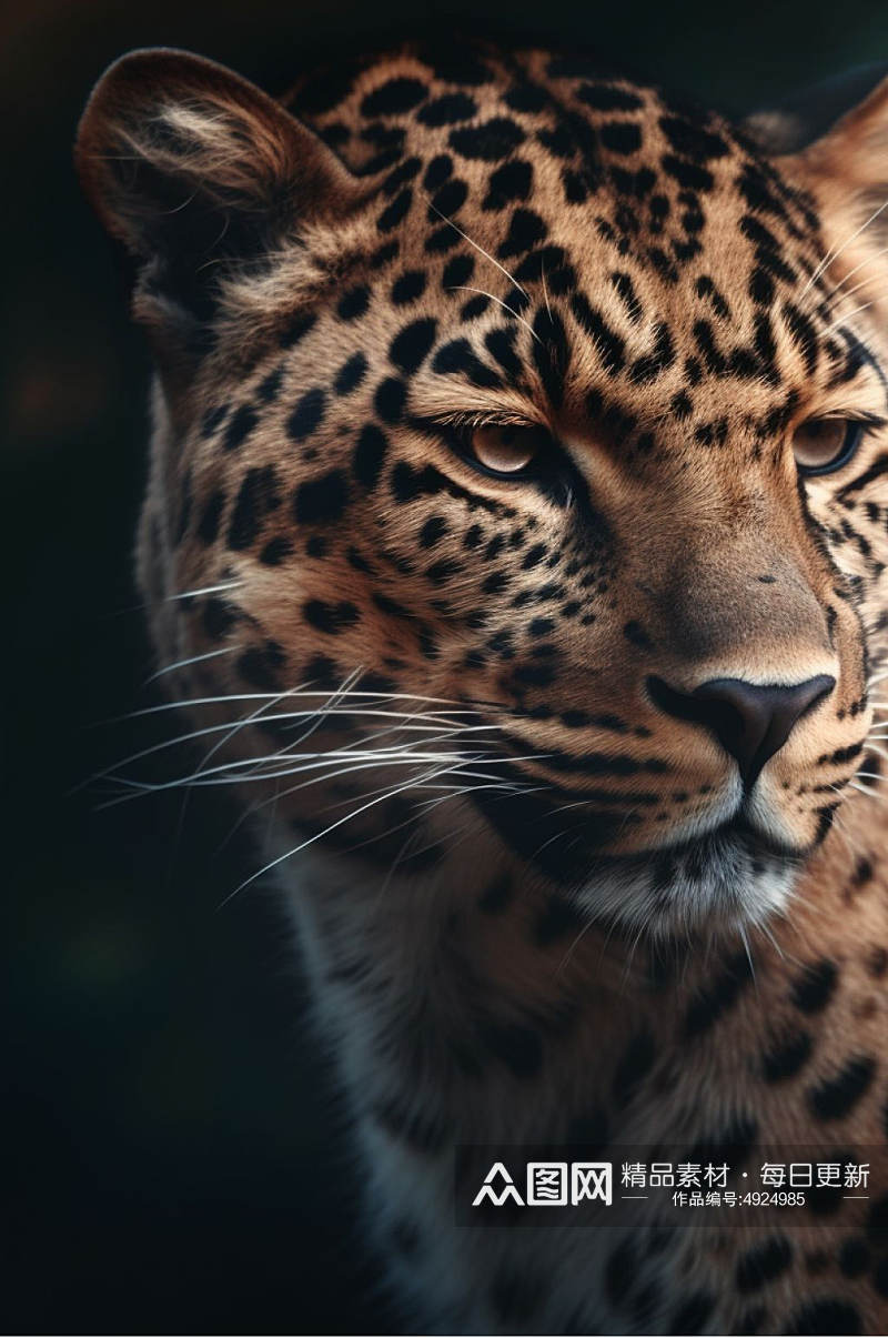 AI数字艺术卡通凶猛豹子动物摄影图片素材