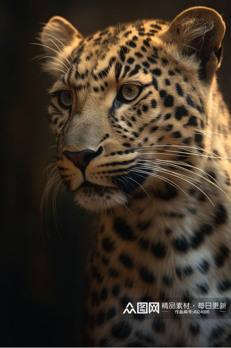 AI数字艺术原创凶猛豹子动物摄影图片素材