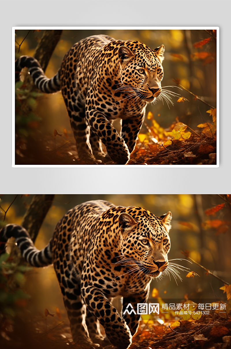 AI数字艺术豹子动物摄影图片素材