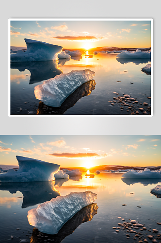 AI数字艺术高清冬季冰川风光摄影图片