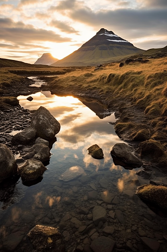 AI数字艺术境外冰岛旅游景点风景摄影图片