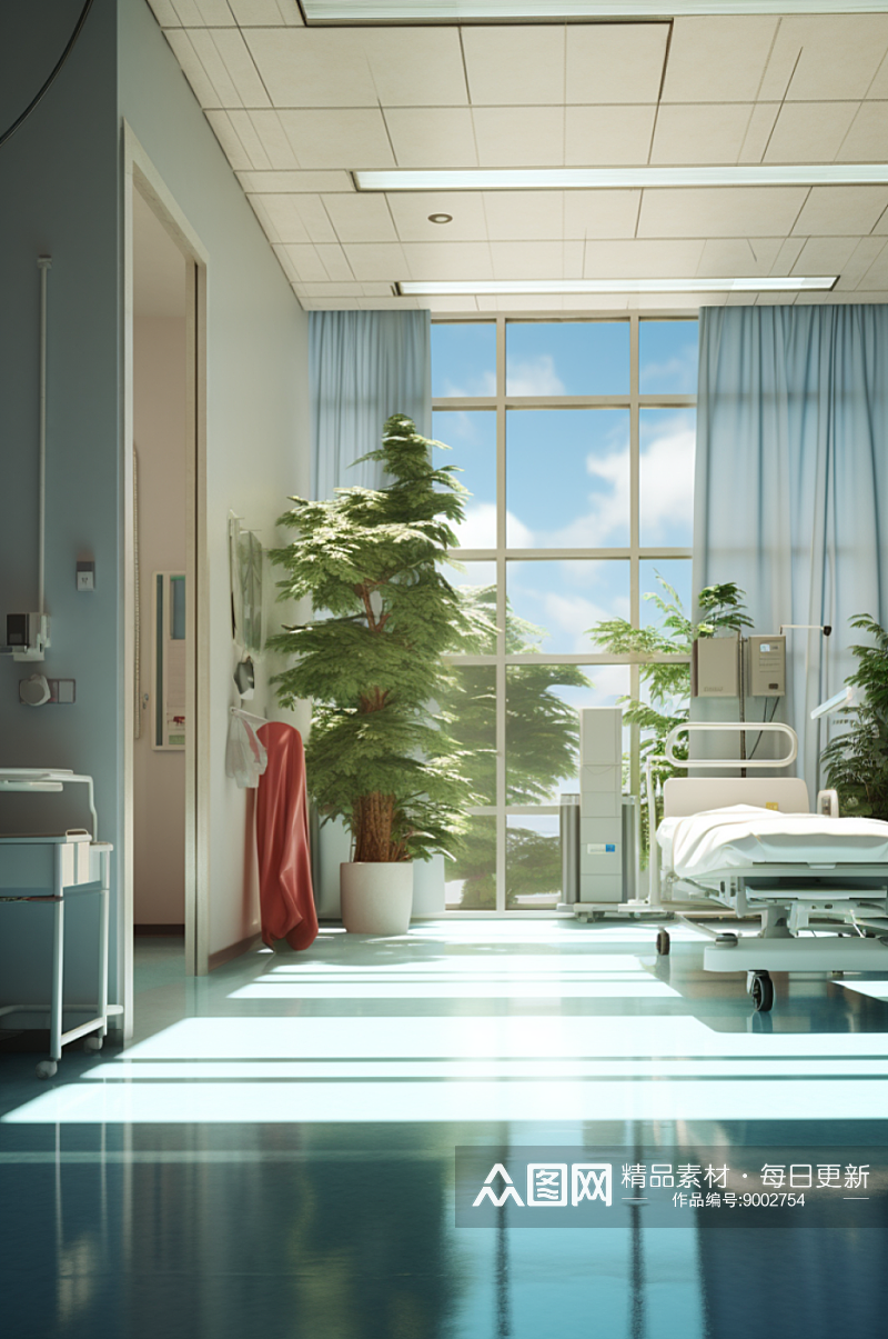 AI数字艺术病房医院照片素材