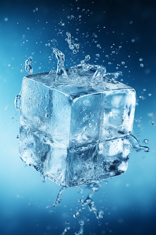 AI数字艺术冰块摄影图片-众图网
