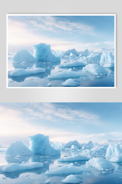 AI数字艺术冰块摄影图片
