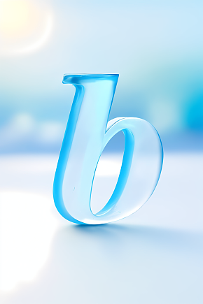 AI数字艺术b字冰块英文字体素材下载-众图网
