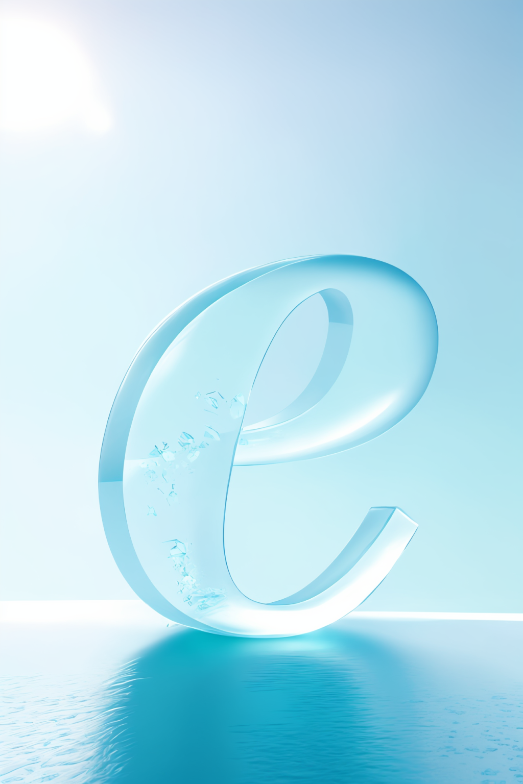 AI数字艺术e字冰块英文字体素材
