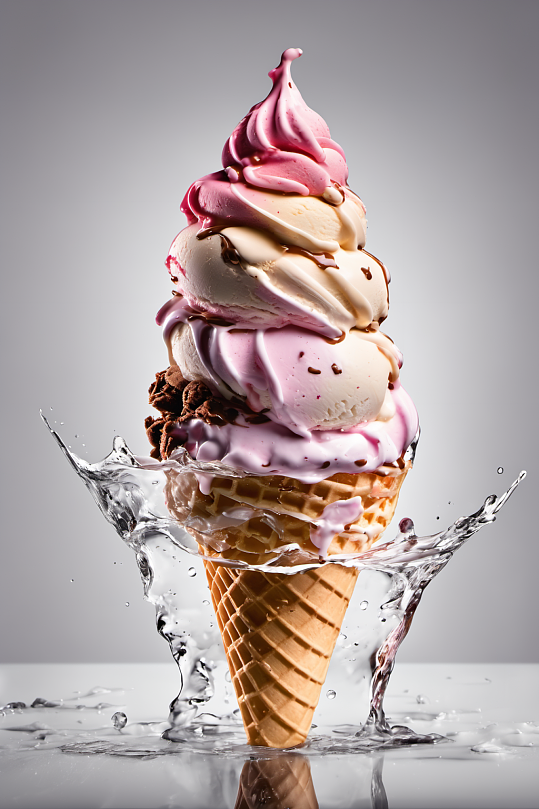 AI数字艺术冰淇淋摄影图