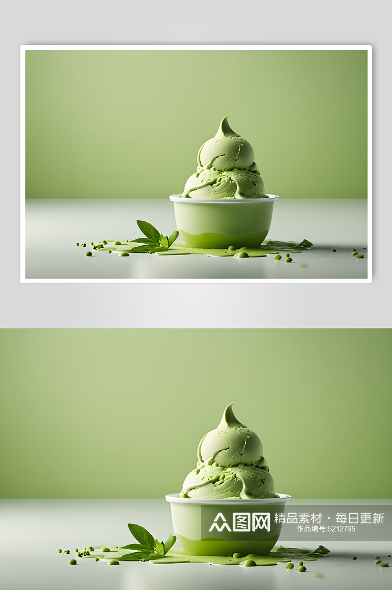 AI数字艺术美味甜食雪糕摄影图素材