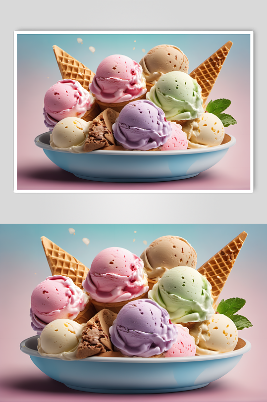 AI数字艺术美味甜食雪糕摄影图