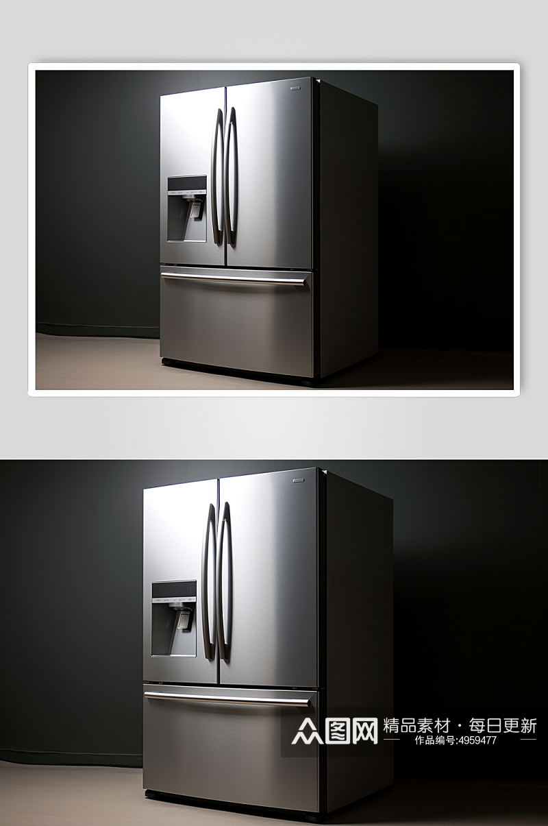 AI数字艺术简约冰箱家用电器摄影图片素材