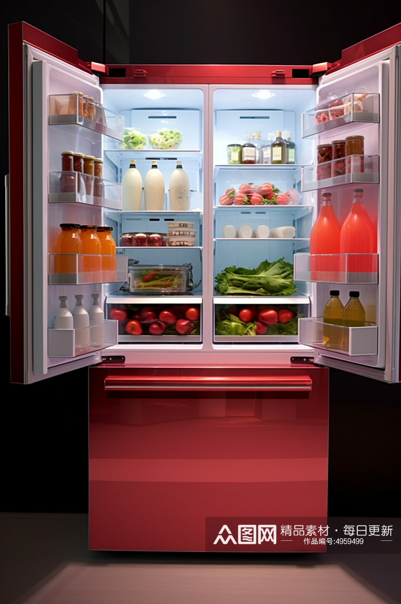 AI数字艺术极简冰箱家用电器摄影图片素材