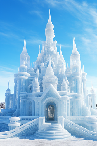 AI数字艺术冰雪大世界冰雕城堡图片