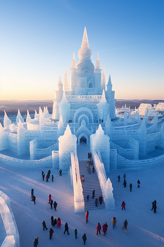 AI数字艺术冰雪大世界冰雕城堡图片