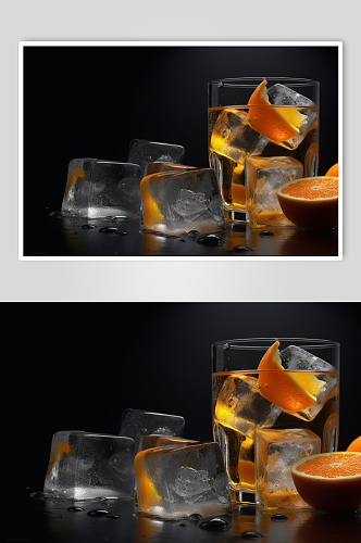 AI数字艺术柠檬水冰镇饮料摄影图