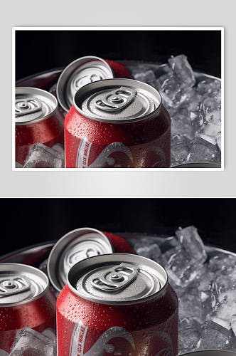 AI数字艺术汽水冰镇饮料摄影图