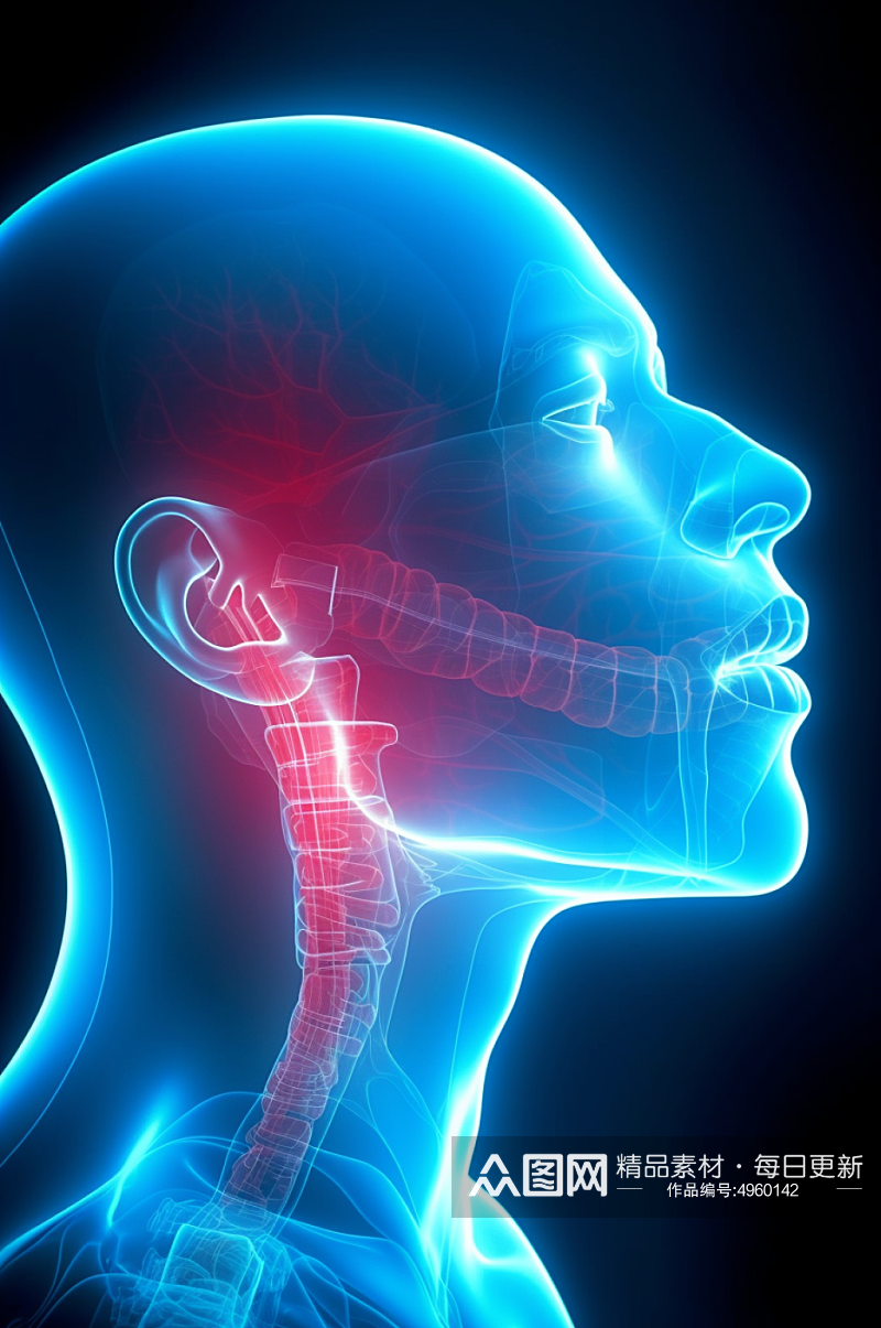 AI数字艺术高清医疗鼻炎咽喉炎图片素材