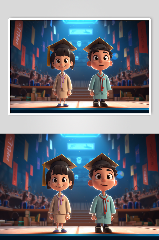 AI数字艺术高清毕业季学生学士服人物模型-众图网