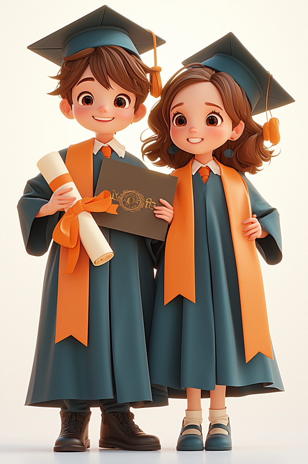 AI数字艺术毕业季学士服卡通人物模型素材